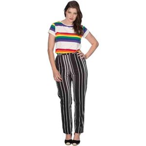 Dancing Days - SPOTS AND STRIPE Broek rechte pijpen - L - Zwart