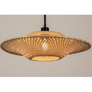 Lumidora Hanglamp 31218 - E27 - Zwart - Bruin - Naturel - Metaal - 50 cm
