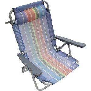 Opvouwbare Strandstoel met Verstelbare Rugleuning en Regenboogkleuren - Perfect voor Stranden en Tuinen