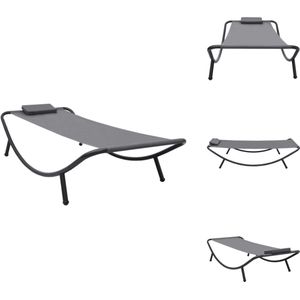 vidaXL Ligbed - Ligbedden - Buiten Ligbed - Buiten Ligbeddden - Tuinbed 200x90 cm staal grijs