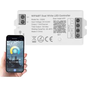 Losse wifi controller voor Dual White led strips - Werkt met IKEA Tradfri, Osram Lightify en Tuya Smart Life