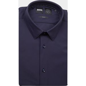 BOSS - Hank Overhemd Stretch Navy - Heren - Maat 39 - Slim-fit