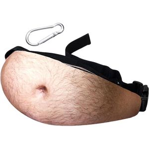 Heuptas met karabijnhaak - interessant mystery-cadeau - heren-buiktas - verjaardagscadeau - gesimuleerde heuptas - huidskleur - 39cmx19cm - mode .