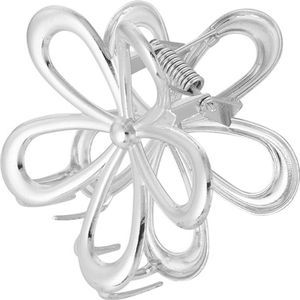 Haarclip flower power - zilver