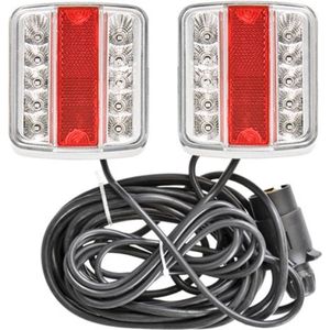 Pro Plus Aanhangerverlichtingsset LED met Magneten - 7.5 en 2.5 meter Kabel - 7 Polige Stekker