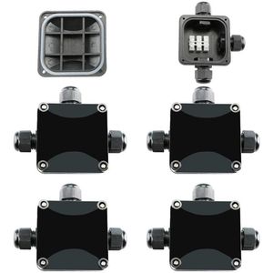 4 stuks IP66 waterdichte aftakdoos kabelschroefverbinding Ø 5 mm - 10 mm 3-weg kabelstekker voor buiten/buiten Maakt dat voor u wel?