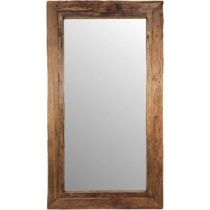 Hiba Wandspiegel Rustiek - 200x100 cm - Bruin - Drijfhout Teak - spiegel goud, wandspiegel, wandspiegel rechthoek, wandspiegel industrieel, wandspiegel zwart, wandspiegel rond, wandspiegels woonkamer, decoratiespiegel, spiegel rond,