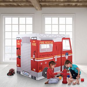 Role Play Brandweerauto - Speeltent voor kinderen - 147 x 86 x 107 cm - Premium Handgemaakt puur Katoen - Speelhuis voor binnen en buiten - Kindertent voor jongens en meisjes