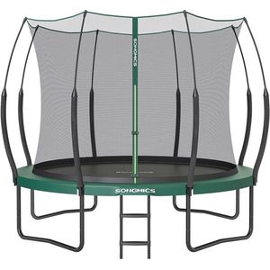 Trampoline – Met vangnet en trap – Ø305 – Zonder veren – Groen