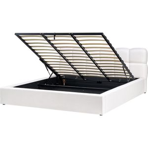 BASTON - Bed met opbergruimte - Off-white - 180 x 200 cm - Stof