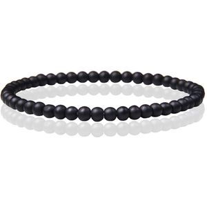 Memphis Natuursteen Armband - 4mm Matte Onyx Agate