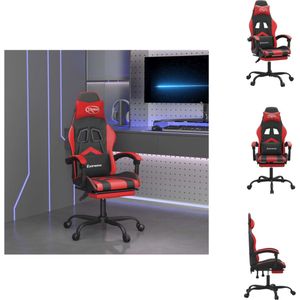 vidaXL Gamestoel - zwart en rood - 57.5 x 59.5 x (121-131) cm - verstelbare rugleuning en hoogte - Bureaustoel