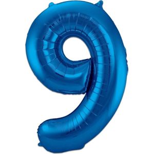 Cijfer Ballonnen Ballon Cijfer 9 Verjaardag Versiering Feest Helium Ballonnen Cijferballon Folieballon Blauw Xl Formaat