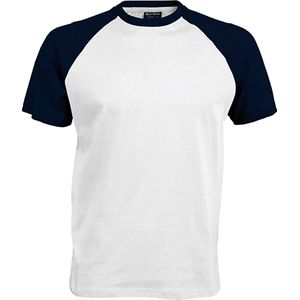 Kariban Herenshirt met korte mouwen Baseball T-Shirt (Wit/Zwaar)