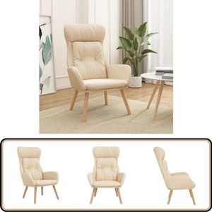 vidaXL Relaxstoel stof crèmekleurig - Comfort & Stijl Relaxstoel - Fauteuils - Lounge Chair - Loungestoel - Creme Kleurige Meubels