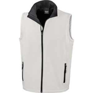 Softshell casual bodywarmer wit voor heren - Sportkleding hardlopen/zeilen - Mouwloze vesten 3XL