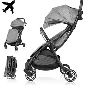 One Wandelwagen - Wandelwagen voor kinderen van 0 tot 4 jaar - Licht en opvouwbaar - Rugleuningverstelling - Voetenzak - Klamboe - Tas - Wielen met schokdempers Buggy inklapbaar vliegtuig