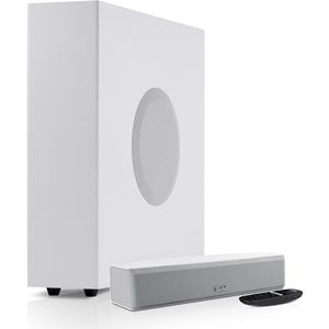 Teufel CINEBAR ONE+ - Ultracompacte soundbar met bluetooth & Dynamore Ultra technologie - Subwoofer - wit