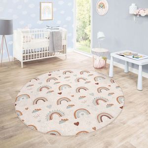 Kinderkamer Vloerkleed Rond Tapijt|Educatieve kindertapijten|Antislip Kindervloerkleed|Kinderen Tapijt Decor|Speelkleed|Kleurrijk kindervloerkleed|Tropisch paradijs