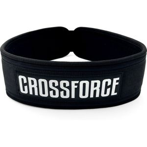 CrossForce lifting belt - Geschikt voor Powerlifting en Crossfit - Unisex - Deadlift belt - Squat belt - Zwart met Wit - Ondersteuning - Maat M