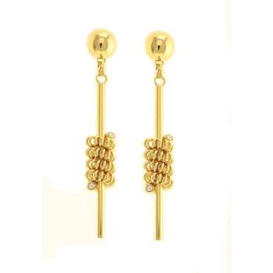 Behave Oorbellen goud-kleur hangers gekruld design 8 cm