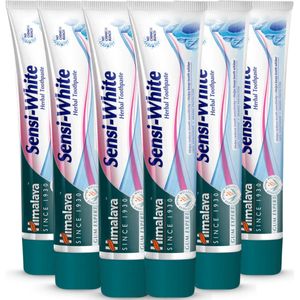 Himalaya Herbals Sensi White Tandpasta - 6 x 75 ml - Speciaal Voor Gevoelige Tanden - Vegan Toothpaste - Tandpasta Zonder Fluoride en Parabenen - Tandpaste Voordeelverpakking