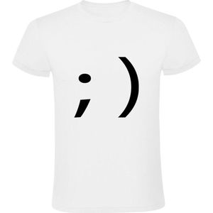 Knipoog smiley Heren T-shirt - emoticon - blij - glimlach - vrolijk