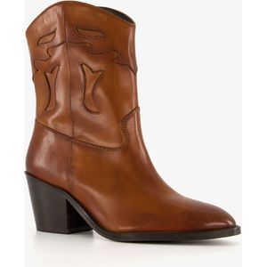 Harper leren dames cowboy western laarsjes cognac - Maat 37