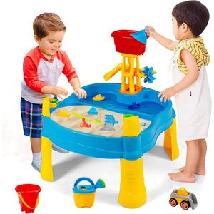 Watertafel - Zandtafel - Speeltafel voor Kinderen - Activiteiten Tafel voor Baby en Kinderen - Blauw met Geel