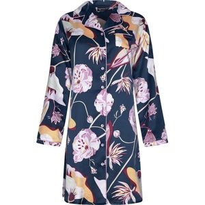 Pastunette Dames Pyjama jurk Satijn - Blauw - Satijnen dames nachthemd - Nachtjapon - 40