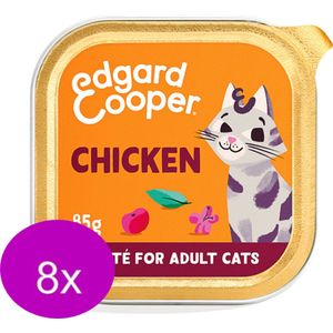 8x Edgard & Cooper Adult Paté Kuipje Kip - Kattenvoer - 85g