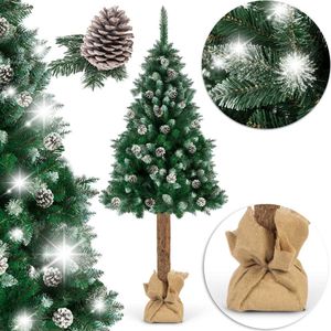 Kunstkerstboom - met dennenappels - op houten stam - 180 cm