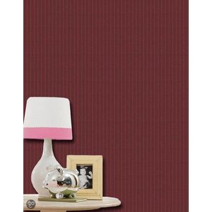 Dutch Wallcoverings Vliesbehang rood met fijn - zwart streepje
