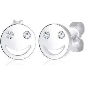 Elli Oorbellen Smiley icon emoji kristal 925 zilver