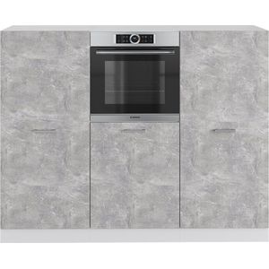 Vicco Keukenblok R-Line, Beton/Wit/Wit, 180 cm zonder werkblad