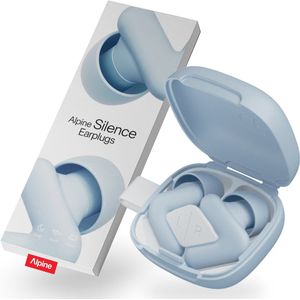 Alpine Silence Oordoppen - Oordoppen slapen - Vlieg oordoppen - voor Slapen, Focus & Reizen - Comfortabele, Herbruikbare Gehoorbescherming - Nauwsluitende V-vorm & Zachte Ovale Tips – 4 Maten XS/S/M/L – Tot 25dB Geluidsdemping – Blauw