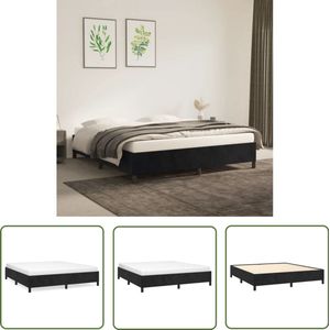 vidaXL Bedframe - 180x200 cm - Fluweel - Zwart Bed Frame - Slaapcomfort - Tweepersoon Bed - Zwarte Bedbank - Velvet Bedframe