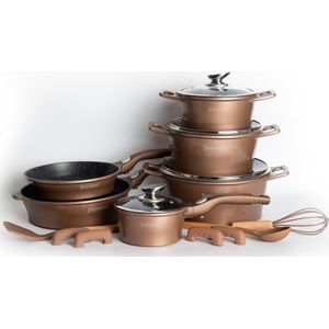 thumbnail: Gotham Steel Anti-aanbakpan - 30.5cm Koperen Koekenpan Met Deksel Voor Inductie | PFOA-vrij