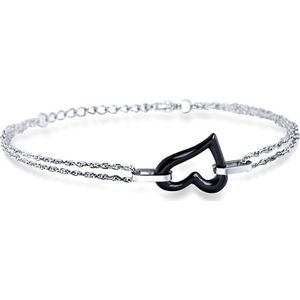 Montebello Armband Chanelle Black - 316L Staal - Hart - 18+3cm