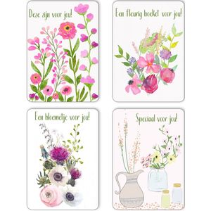 Set van 12 x kaarten - ansichtkaarten - wenskaarten - Thema bloemen - Leuke Post - beterschap, felicitatie of zomaar