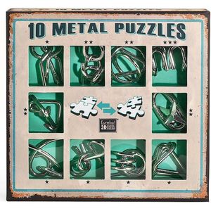 10 Metalen Puzzels Groene Editie (10 Metal Puzzles Set - Green)