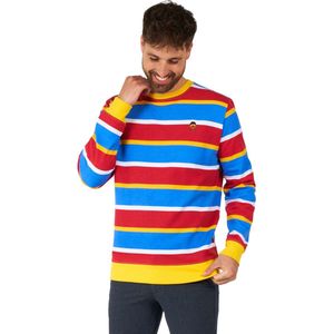 OppoSuits Ernie™ Sweater - Sesamstraat Trui - Kleding voor Bert & Ernie Outfit - Lange Mouwen - Carnaval - Rood, Blauw, Geel - Maat: L