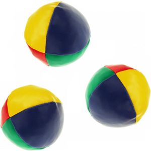 Jongleerballen - 3x - Gekleurd - 6,5 cm - Microgranulaat - Beanbags