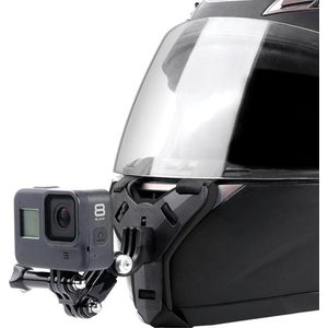 Premium Motorhelm Bevestiging Geschikt voor GoPro Camera - Action Cam Helm Mount - Motor Accessoires - Zwart