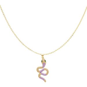 Bijoutheek Collier Slang Lila Goud