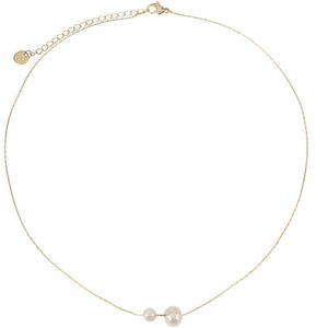The Jewellery Club - Anne pearl necklace - Ketting - Dames ketting - Stainless steel - Goud - 38 cm