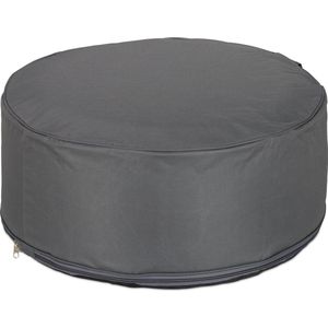 Opblaasbare Poef - Rond - Donkergrijs - Camping & Tuin - 26x56 cm