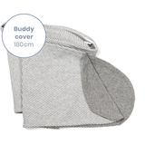 Doomoo Buddy Cover - Hoes voor Voedingskussen Buddy - Biologisch Katoen - 180 cm - Classic Light Grey