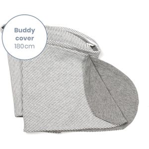 Doomoo Buddy Cover - Hoes voor Voedingskussen Buddy - Biologisch Katoen - 180 cm - Classic Light Grey