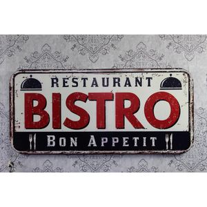 Metalen Muurdecoratie ""Restaurant Bistro"" Mancave 100 cm